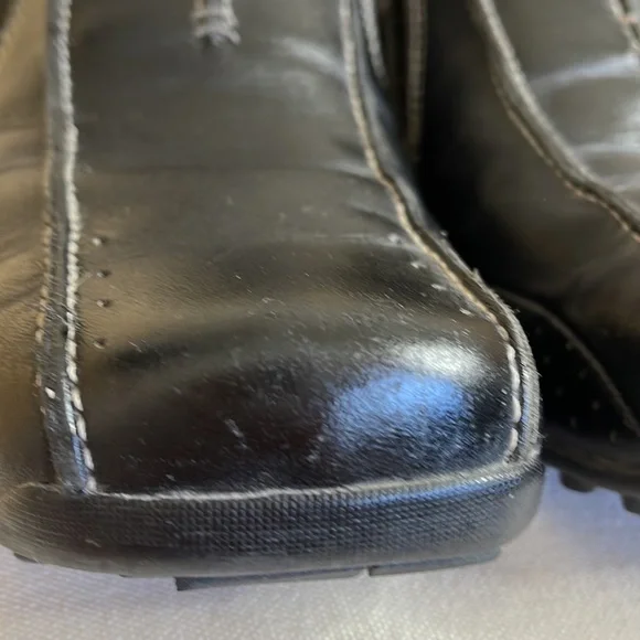 Sketchers Black Leather & Gray Suede Slip On Driving Shoes Size 9 - Picture 9 of 16